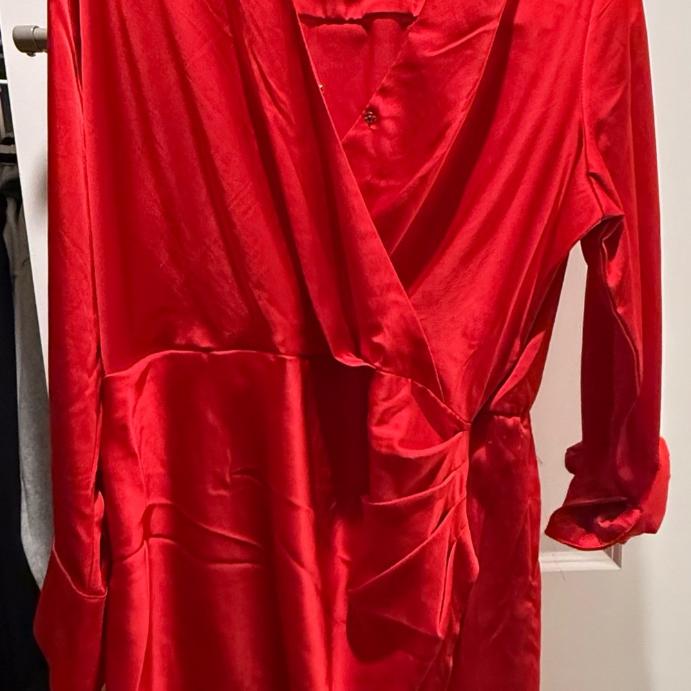 a new day Red Satin Top